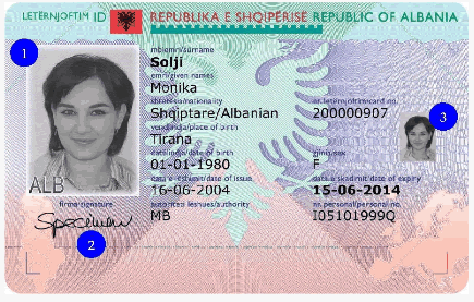 Albanian identity card